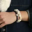 Gold Heart Silk Scrunchie Cream