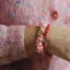 Gold Heart Silk Scrunchie Rose Tan