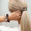 Gold Heart Silk Scrunchie Leopard