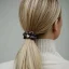 Gold Heart Silk Scrunchie Mocha