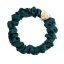 Gold Heart Silk Scrunchie Chive Green