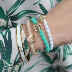 Gold Palm Leaf White