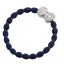Silver Diamanté Bow Navy