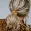 Gold Heart Silk Scrunchie Mustard
