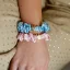 Gold Heart Silk Scrunchie Blue Leopard