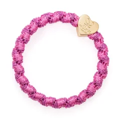 Gold Heart Woven Bubblegum