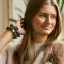 Gold Heart Silk Scrunchie Polka Dot Mocha