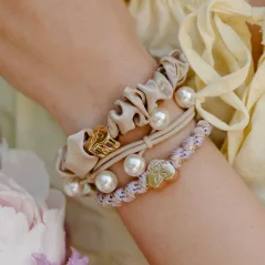 Gold Heart Woven Laveder