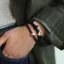 Gold Heart Silk Scrunchie Black