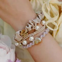Gold Heart Woven Laveder