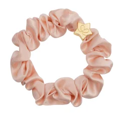 Gold Star Silk Scrunchie Powder Pink