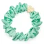 Gold Heart Silk Scrunchie Mint