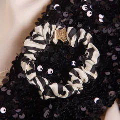 Gold Star Silk Scrunchie Zebra