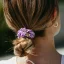 Gold Heart Silk Scrunchie Lilac