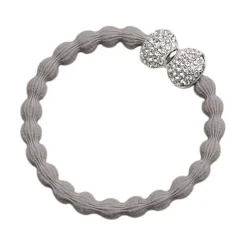 Silver Diamanté Bow Cloudy Grey